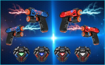 НАБОР ЛАЗЕРНОГО ПИСТОЛЕТА ПЕЙНТБОЛ, 4 РЕЖИМА, ИЗ 4 ПИСТОЛЕТОВ И 4 МИШЕНЕЙ