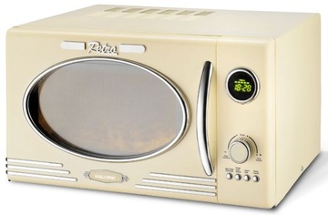 KUCHENKA MIKROFALOWA MIKROFALA RETRO KREMOWA WOLNOSTOJĄCA 1000W 23L