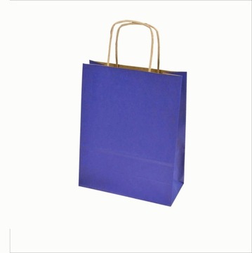 Torba papierowa 180x80x225 GRANATOWA 100 szt. mała A-5