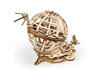 МЕХАНИЧЕСКАЯ ДЕРЕВЯННАЯ МОДЕЛЬ ГЛОБУС ДЛЯ СБОРКИ БЕЗ КЛЕЯ 3D ПАЗЛ UGEARS