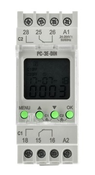 Электронный астрономический программатор 3600 Вт, 16 А, 230 В переменного тока, 16 программ DIN