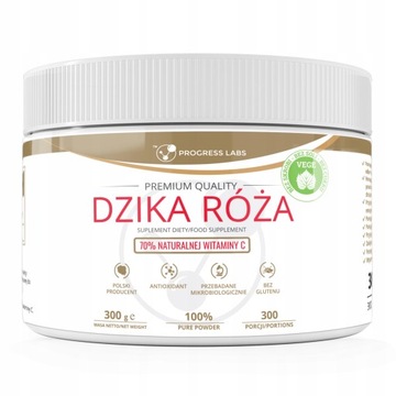 Progress Labs DZIKA RÓŻA 70% NATURALNA WITAMINA C W PROSZKU 300g