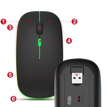 БЕСШУМНАЯ БЕСПРОВОДНАЯ МЫШЬ ИГРОВАЯ МЫШЬ ДЛЯ КОМПЬЮТЕРА НОУТБУК-ТВ