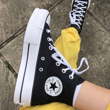 Converse buty trampki damskie wysokie czarne platforma 560845C 36,5