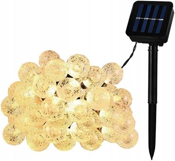 GIRLANDA LAMPKI OGRODOWE SOLARNE LED KULKI 5M