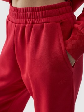 Damskie spodnie dresowe 4F TROF747 62S czerwony M