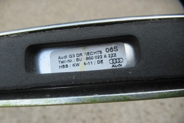 AUDI Q3 11R STŘEŠNÍ NOSIČ STŘEŠNÍ PRAVÝ 8U0860022A