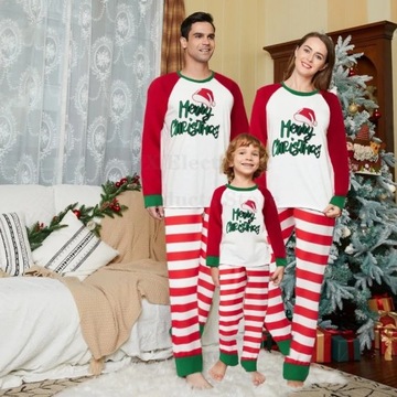 PIŻAMA Zestaw wesołych świąteczna piżama rodzinna rodzic-dziecko 2 części o