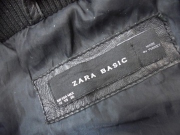 34 ZARA LEATHER KURTKA SKÓRZANA SKÓRA CZARNA BLACK Z592