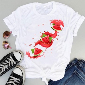 Y2k T-shirty Kobiety Cartoon arbuz owocowy Trend z