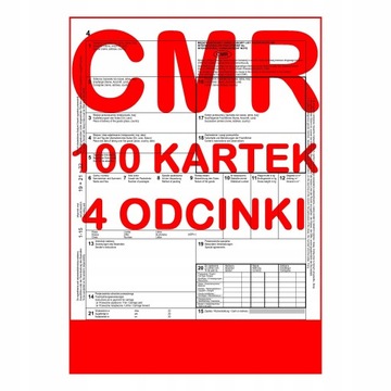 CMR List Przewozowy 100 kartek - 4 odcinki