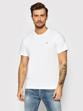 koszulka meska tommy hilfiger jeans tshirt biała małe logo
