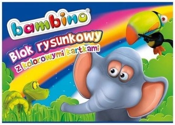Blok rysunkowy z kolorowymi kartkami A4, 16k BAMBI