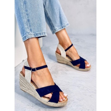 Синие замшевые туфли из кожзаменителя, размер 38