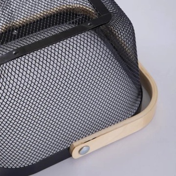 МЕТАЛЛИЧЕСКАЯ КОРЗИНА С ДЕРЕВЯННОЙ РУЧКОЙ ДЕКОРАТИВНАЯ КОРЗИНА ДЛЯ ХРАНЕНИЯ ЛОФТ