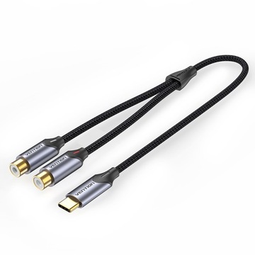 VENTION USB Type-C --- Żeński 2x RCA (Cinch) 1m