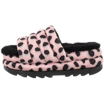 Buty Damskie Klapki UGG Maxi Slide Cheetah Różowe