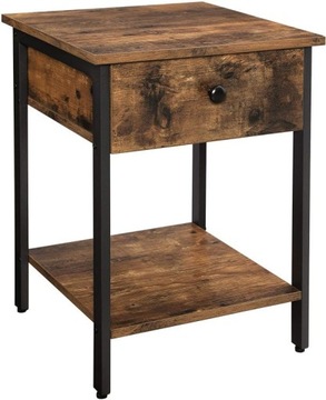 STOLIK STOLICZEK STÓŁ SZAFLA LOFT RUSTYKALNY KWADRAT 55x40x40cm DĄB ORZECH