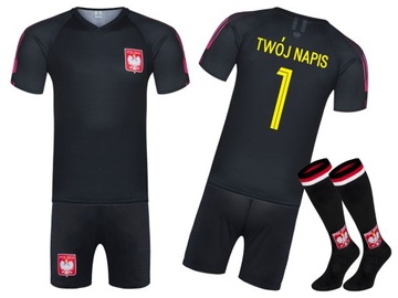 Strój piłkarski POLSKA + getry WŁASNY NADRUK - 164