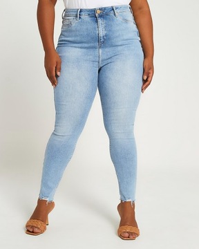 RIVER ISLAND PLUS SPODNIE JEANSOWE WYSOKI STAN XXL