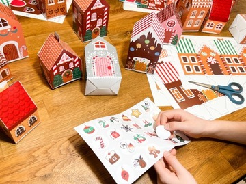 АДВЕНТ календарь домики из бумаги своими руками