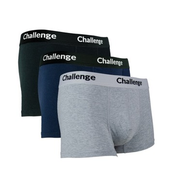 BOKSERKI MĘSKIE 3P BLACK/GREY/NAVY BLUE L Challenge