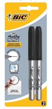 Marker do tekstyliów 0,9 mm czarny, Blister 2 szt.