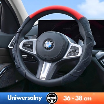 ЧЕХОЛ РУЛЕВОГО КОЛЕСА ПОЛНЫЙ СПОРТИВНЫЙ ЧЕХОЛ ПЕРФОРИРОВАННАЯ ЭКО КОЖА 36-38