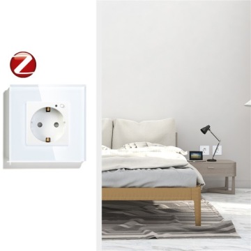 Розетка TUYA Smart ZigBee + белая стеклянная рамка RTX