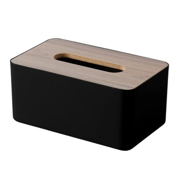 Wooden Round/Square Tissue Box Case Napkins Paper Towel Storage Box Simple