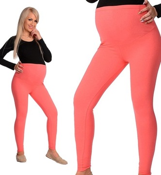 LEGGINSY CIĄŻOWE getry z panelem bawełna L/40