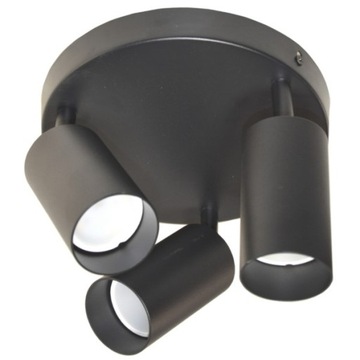 PLAFON Lampa sufitowa FARGO POTRÓJNA czarna Spot Regulowany 3x GU10 LED
