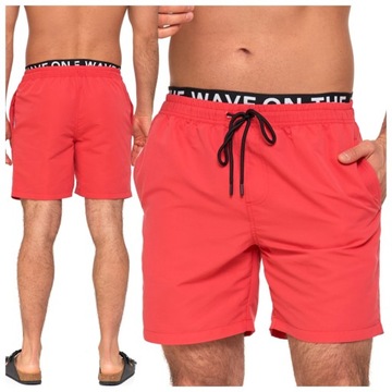 SZORTY MĘSKIE KĄPIELOWE SPODENKI NA BASEN PLAŻĘ KĄPIELÓWKI MORAJ L CZERWONE