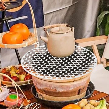 Круглая охлаждающая подставка из нержавеющей стали, портативная, легкая, 22x22x2 см.