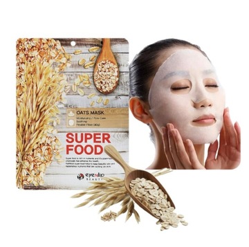 Maseczka do twarzy NAWILŻAJĄCA w płachcie Super Food Eyenlip OATS MASK 23ml