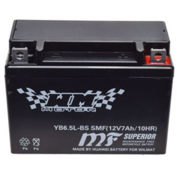 AKUMULATOR YB6.5L-BS WM MOTOR 12 VOLT SMF KWASOWY SKUTER MOTOCYKL
