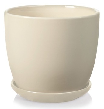 Керамический цветочный горшок на зеленой подставке, 13х12см.