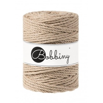 Sznurek makrama Bobbiny 5mm 3PLY Piaskowy Brąz