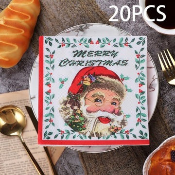 Papier stołowy Jednorazowa zastawa stołowa Dekoracyjna zastawa stołowa Koktajl Głowa Świętego Mikołaja