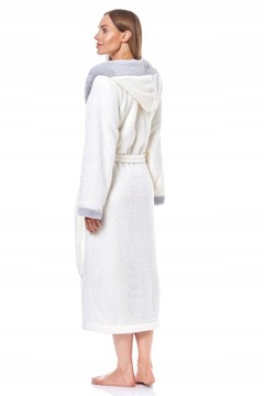 Длинный ТЕПЛЫЙ ЖЕНСКИЙ ХАЛАТ SOFT L&L 19145 ecru 3XL