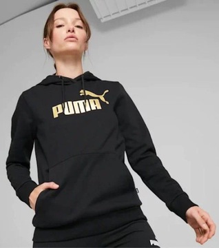 BLUZA DAMSKA Z KAPTUREM DRESOWA ESS+ METALLIC PUMA