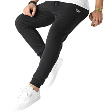 REEBOK spodnie dresowe męskie sportowe Joggery bawełniane czarne XL