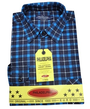 Koszula męska flanelowa flanela w kratę 39/40