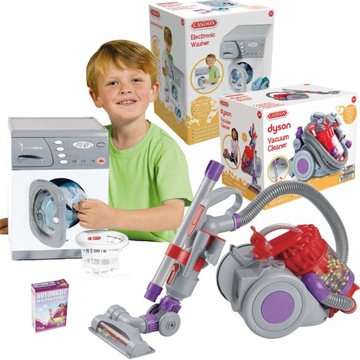 ИГРУШЕЧНЫЙ ПЫЛЕСОС DYSON + АВТОМАТИЧЕСКАЯ СТИРАЛЬНАЯ МАШИНА CASDON