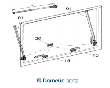 Dometic Seitz S6 замок оконной ручки с кнопкой правый черный