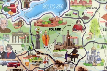 Карта Европы Магнитные картинки-пазлы БОЛЬШИЕ блоки