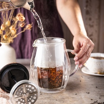 ПОРШНЕВАЯ СТЕКЛЯННАЯ ЗАварочная машина ДЛЯ ЧАЯ/КОФЕ KLAUSBERG 600МЛ ROSEGOLD GOLD