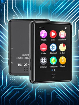 MP3-плеер Bluetooth 32 ГБ, динамик, диктофон, сенсорный экран, Hi-Fi FM-радио