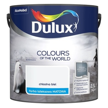 Dulux Kolory Świata farba lateksowa Chłodna Biel 2,5l