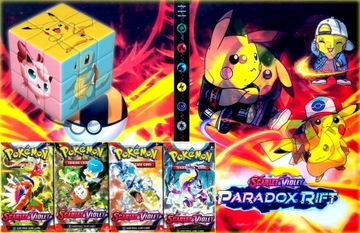 ZESTAW ORYGINALNE KARTY POKEMON TCG + ALBUM XXL + BRELOK +KOSTKA + POKEBALL